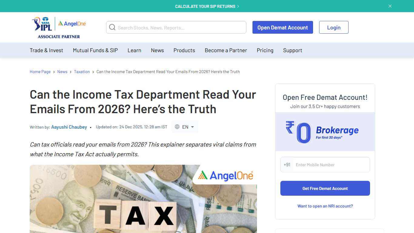 Can the Income Tax Department Read Your Emails From 2026? Here’s the Truth